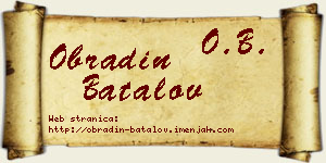 Obradin Batalov vizit kartica